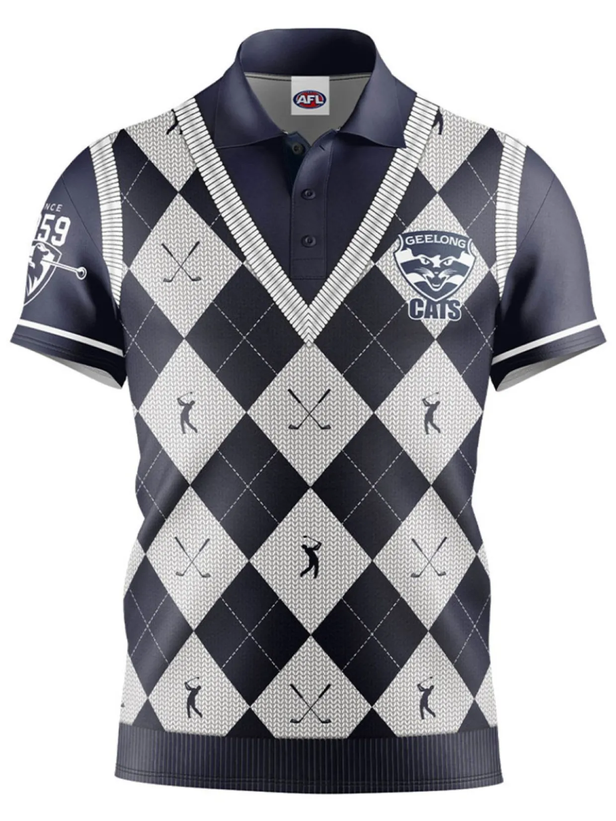 Official Afl Fairway Golf Polo Shirt - Geelong Cats