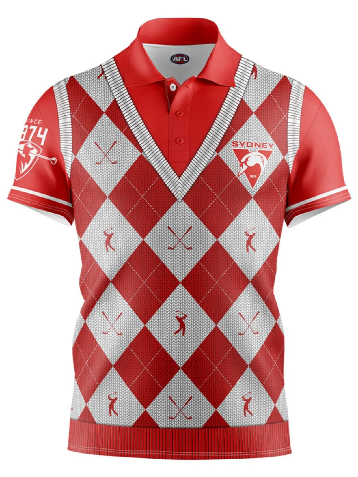 Official Afl Fairway Golf Polo Shirt - Sydney Swans