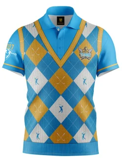 Official Nrl Fairway Golf Polo Shirt - Gold Coast Titans
