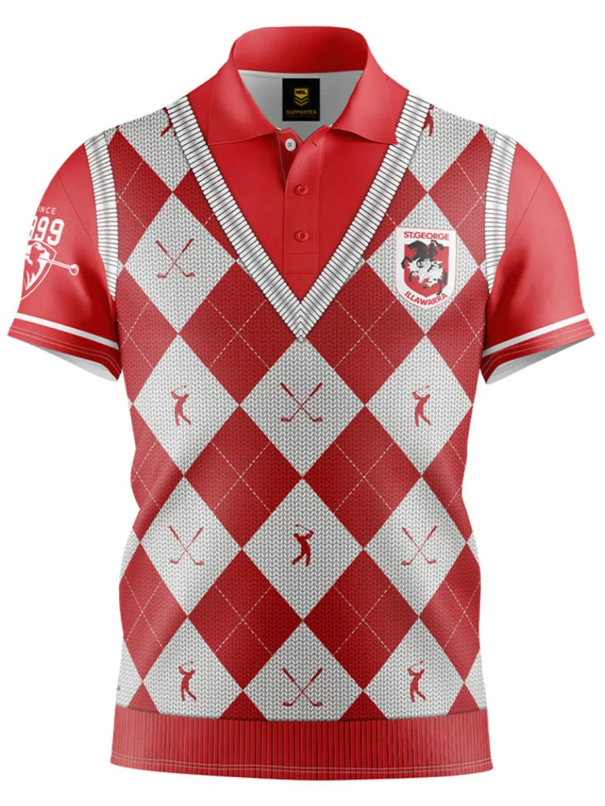 Official Nrl Fairway Golf Polo Shirt - St George Dragons