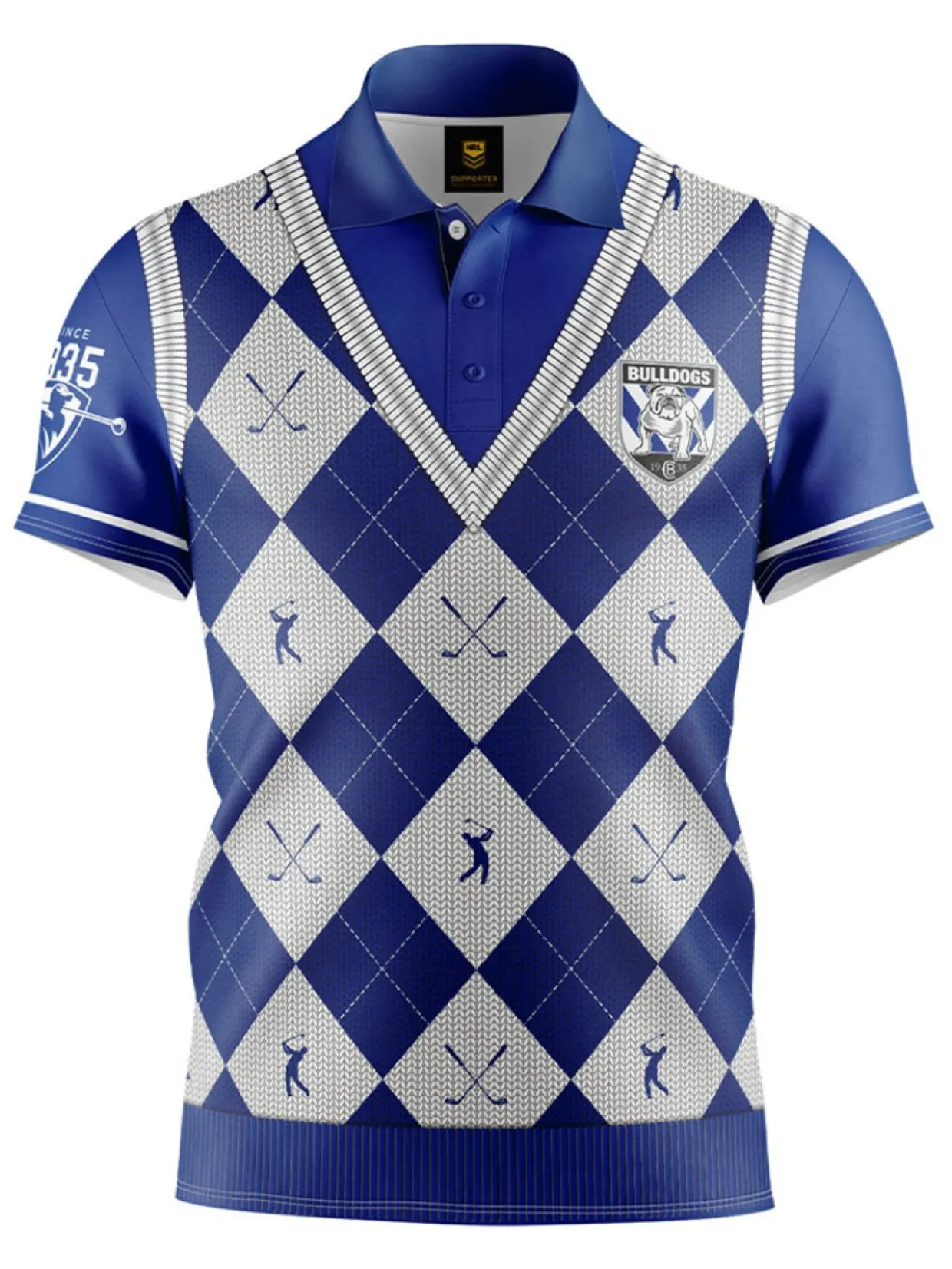 Official Nrl Fairway Golf Polo Shirt - Canterbury Bulldogs