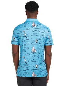 Original Penguin All Over Polar Pete Print Polo - Mediterranean Blue