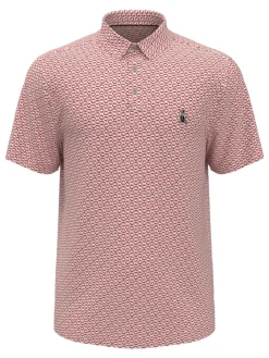 Original Penguin All Over Heritage Micro Geo Print Polo - Strawberry Ice