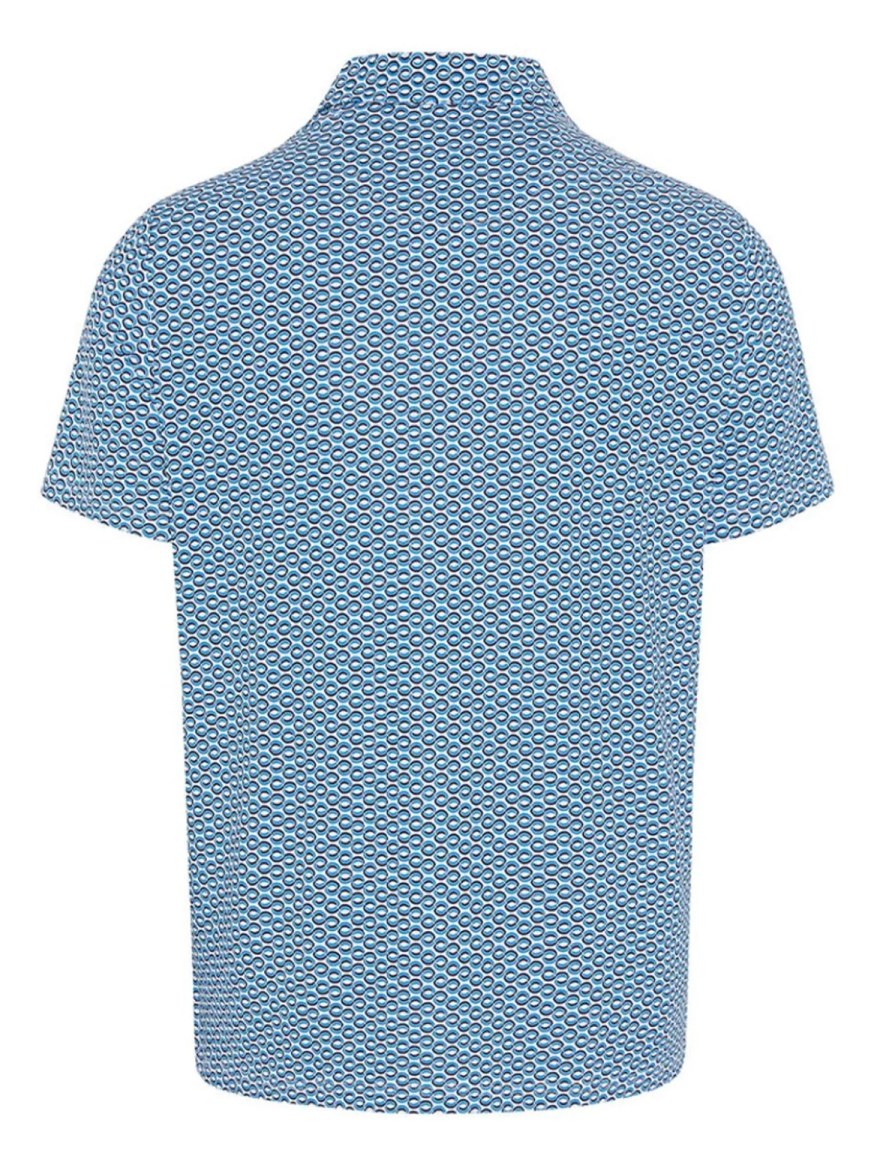 Original Penguin All Over Heritage Micro Geo Print Polo - Mediterranean Blue