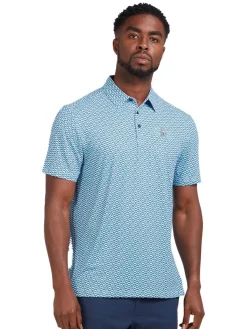 Original Penguin All Over Heritage Micro Geo Print Polo - Mediterranean Blue