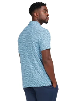 Original Penguin All Over Heritage Micro Geo Print Polo - Mediterranean Blue