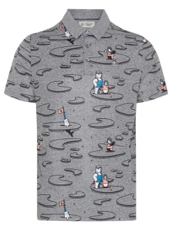 Original Penguin All Over Polar Pete Print Polo - Quiet Shade