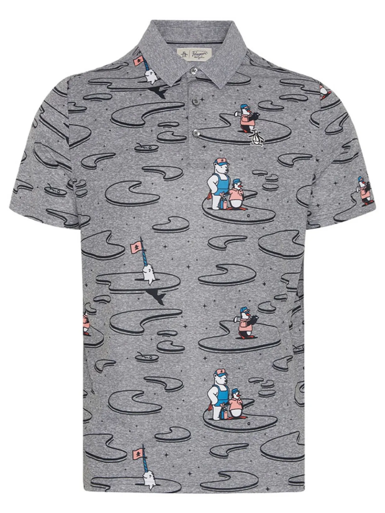 Original Penguin All Over Polar Pete Print Polo - Quiet Shade