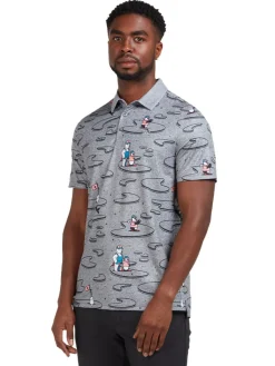 Original Penguin All Over Polar Pete Print Polo - Quiet Shade