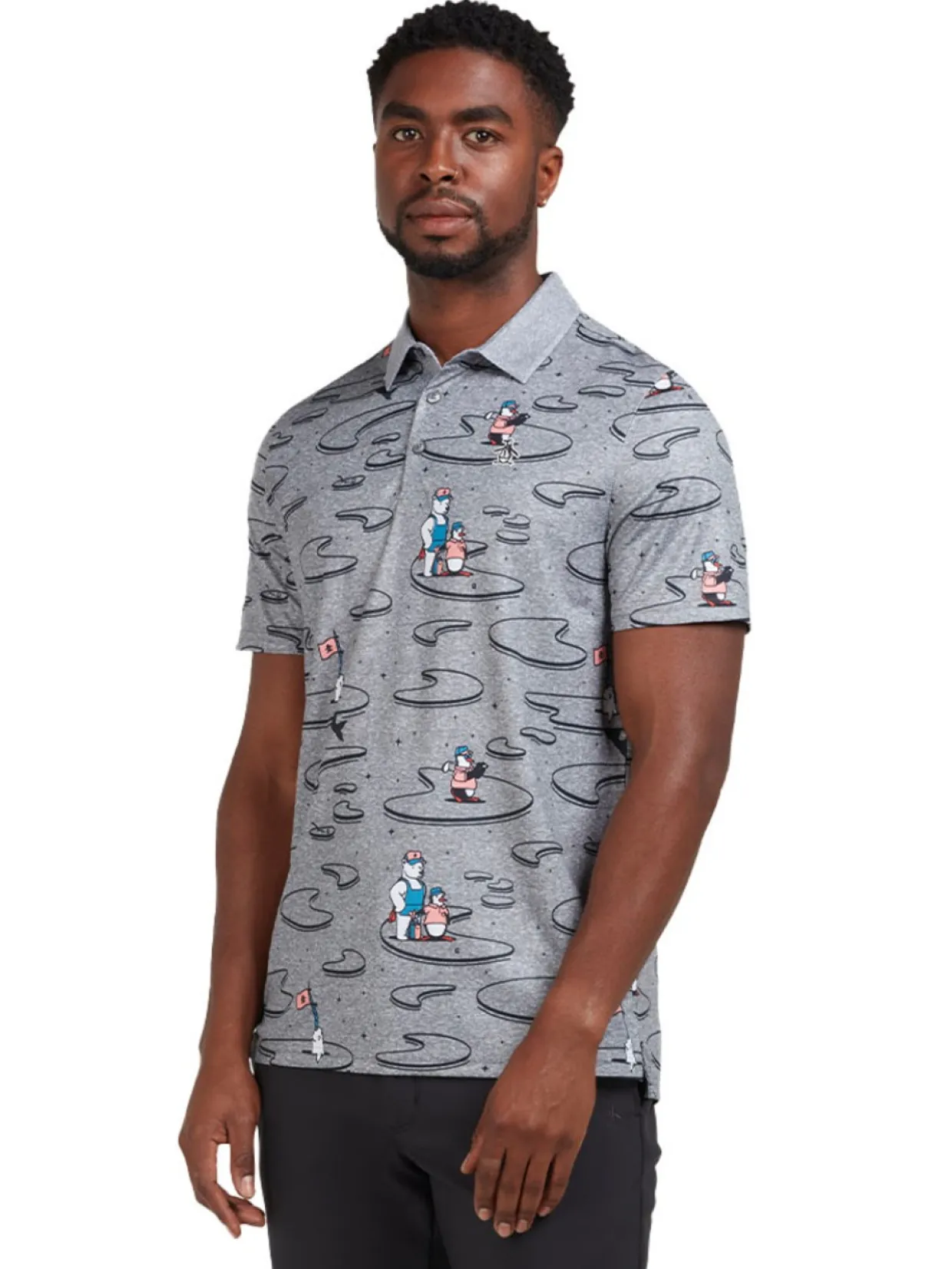 Original Penguin All Over Polar Pete Print Polo - Quiet Shade