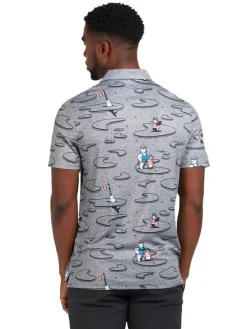 Original Penguin All Over Polar Pete Print Polo - Quiet Shade