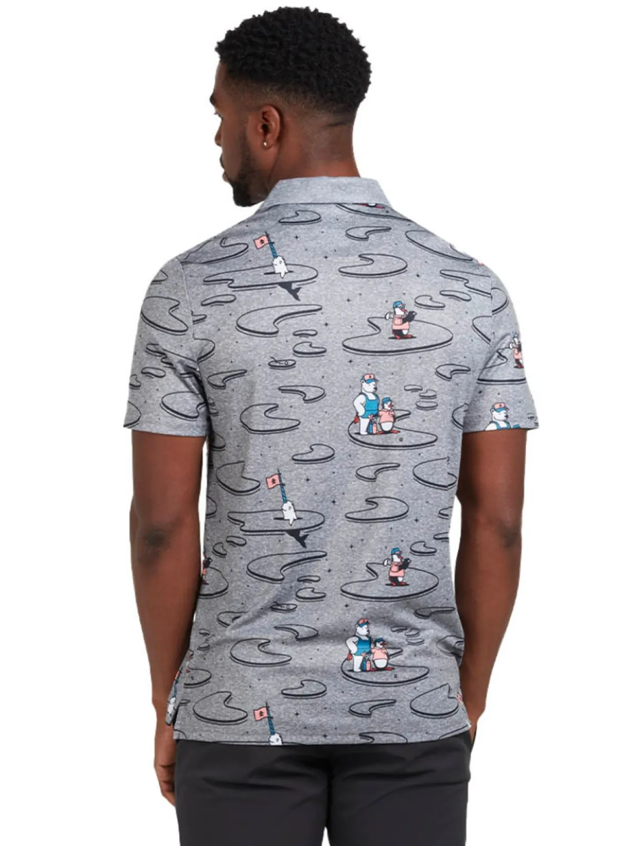 Original Penguin All Over Polar Pete Print Polo - Quiet Shade
