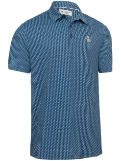 Original Penguin All-Over Pete Print Golf Polo - Black Iris