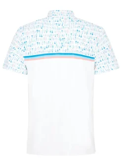 Original Penguin Engineered Broken Tees Novelty Block Print Polo - Bright White