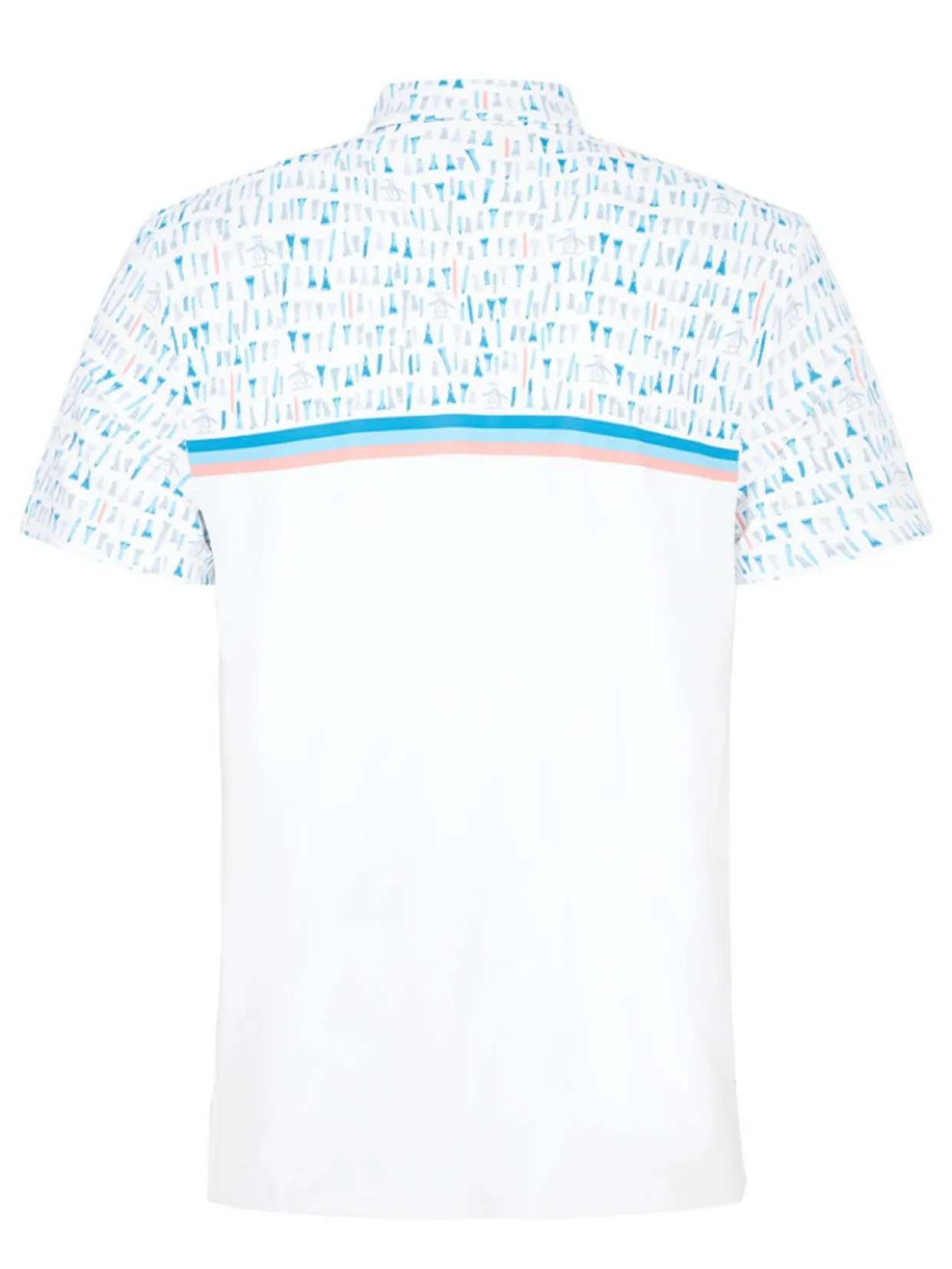 Original Penguin Engineered Broken Tees Novelty Block Print Polo - Bright White