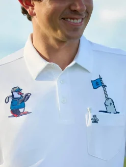 Original Penguin Engineered Polar Pete Mixed Media Polo - Bright White