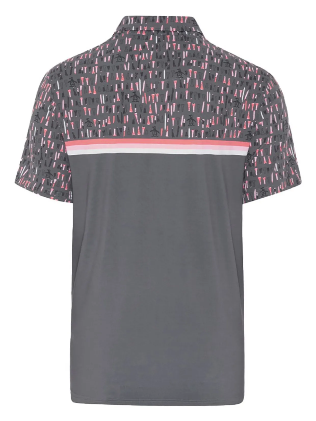 Original Penguin Engineered Broken Tees Novelty Block Print Polo - Quiet Shade