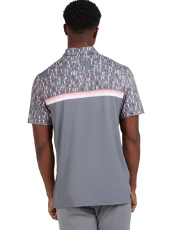 Original Penguin Engineered Broken Tees Novelty Block Print Polo - Quiet Shade