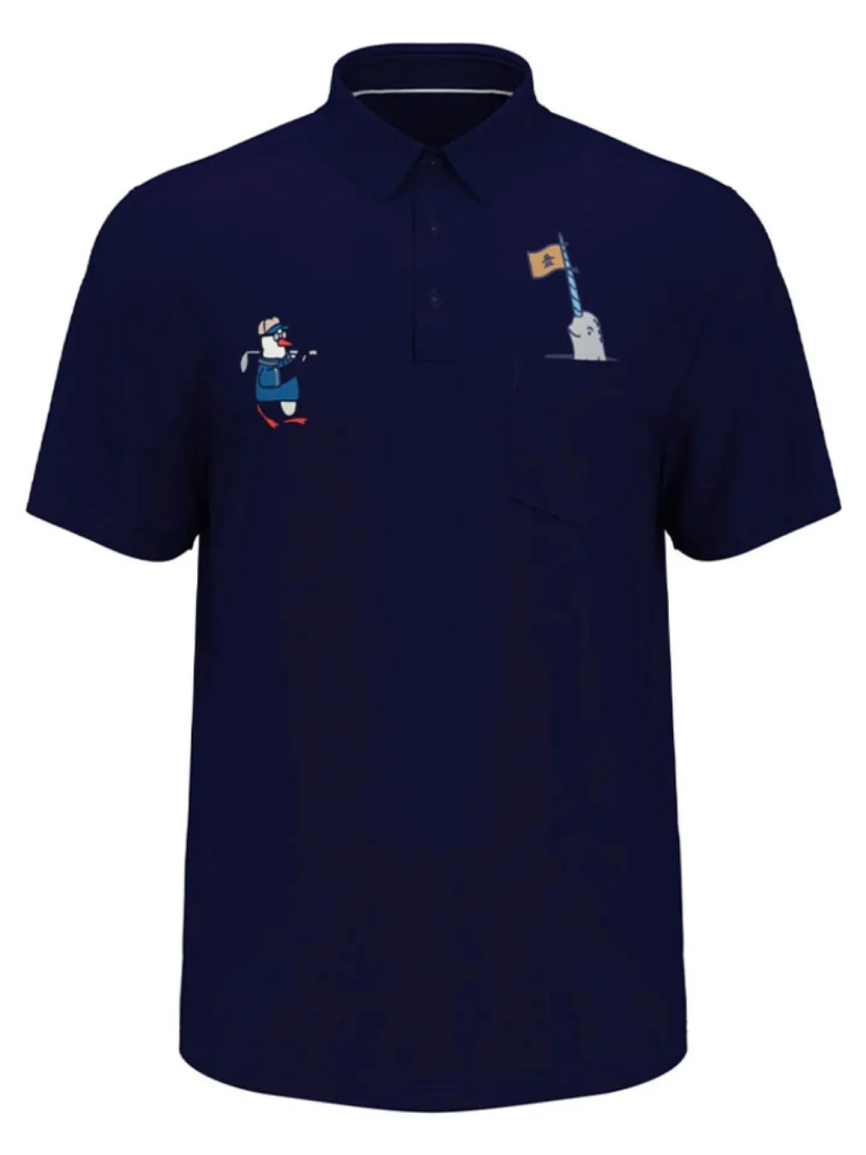 Original Penguin Engineered Polar Pete Mixed Media Polo - Black Iris