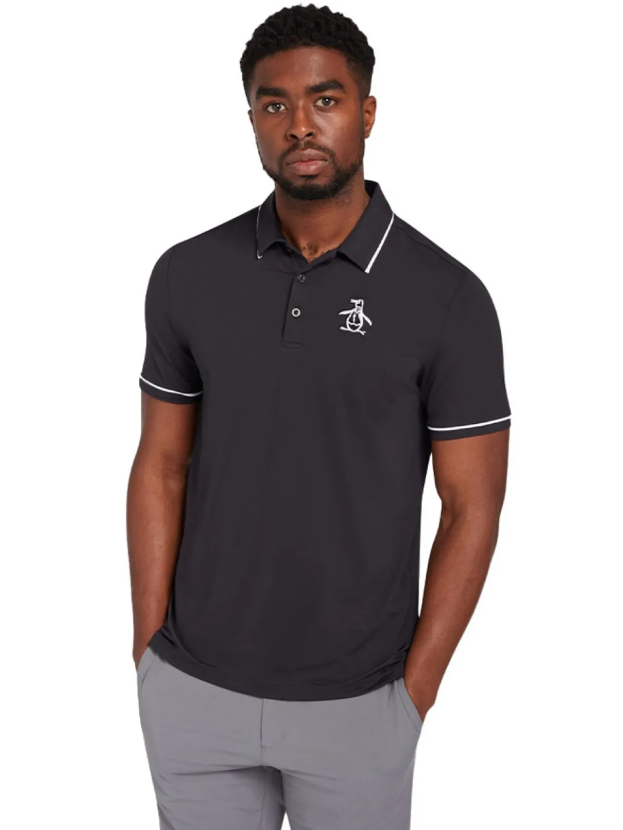Original Penguin Heritage Oversized Pete Golf Polo - Caviar
