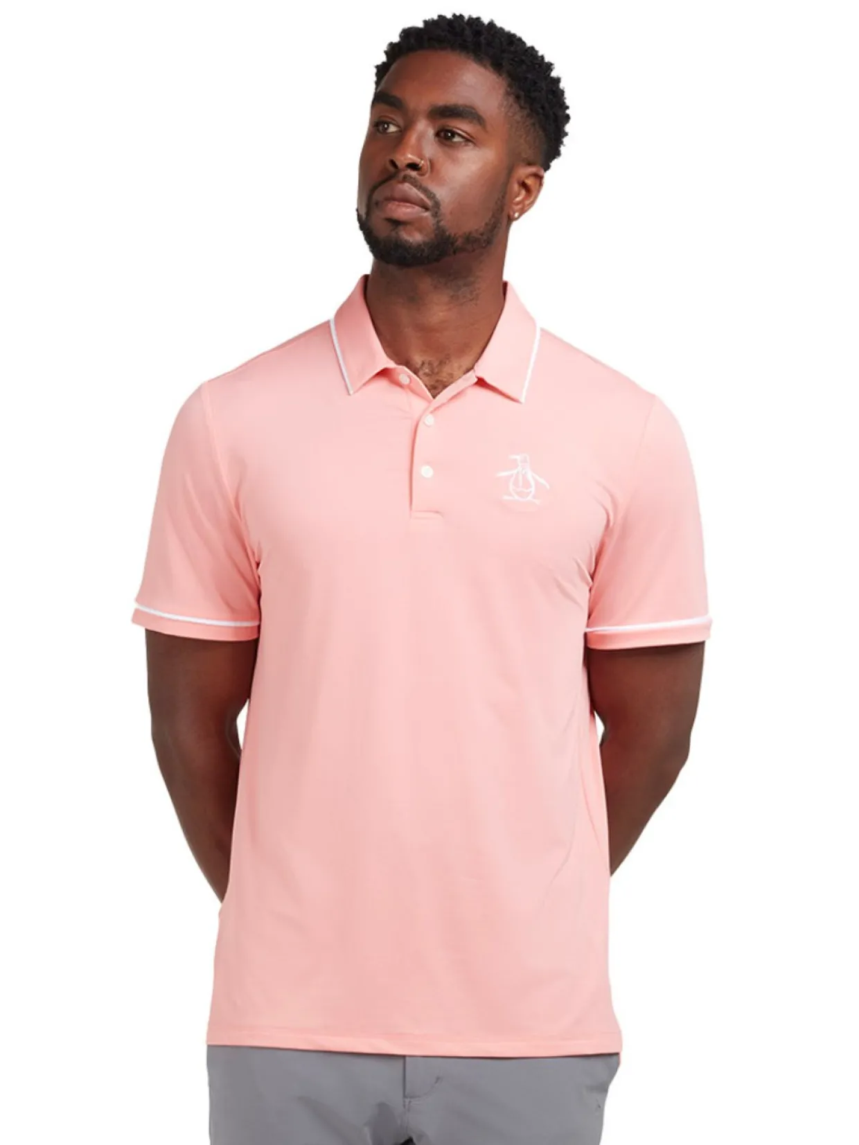 Original Penguin Heritage Oversized Pete Golf Polo - Strawberry Pink