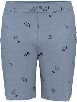 Original Penguin Oversized Cocktail Printed Cargo Shorts - Black Iris