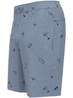 Original Penguin Oversized Cocktail Printed Cargo Shorts - Black Iris