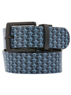 Original Penguin Reversible All Over Pete Printed Belt - Black Iris