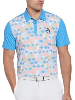 Original Penguin 70'S Oxford Block Polo - Mediterranean Blue