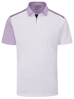 Ping Mack Tailored Fit Polo - White/Cool Lilac Multi