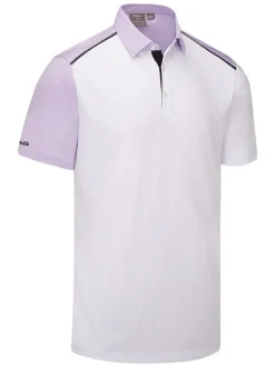Ping Mack Tailored Fit Polo - White/Cool Lilac Multi