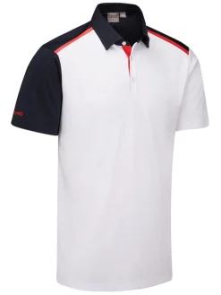 Ping Mack Tailored Fit Polo - White/Navy Multi