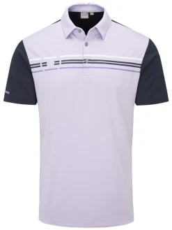 Ping Morten Tailored Fit Polo - Cool Lilac/Navy Multi