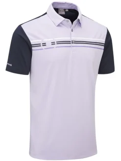 Ping Morten Tailored Fit Polo - Cool Lilac/Navy Multi