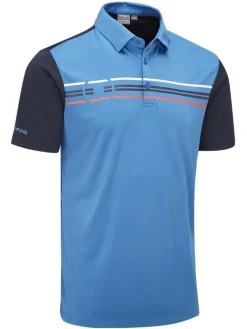 Ping Morten Tailored Fit Polo - Danube/Navy Multi