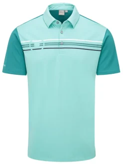 Ping Morten Tailored Fit Polo - Aquarius/Everglade Multi