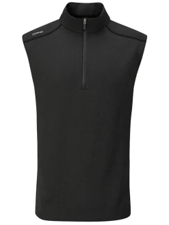 Ping Ramsey 1/2 Zip Ribbed Fleece Vest - Black