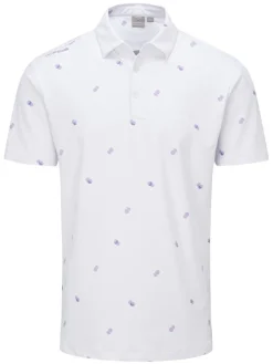Ping Two Tone Tailored Fit Polo - White/Cool Lilac Multi