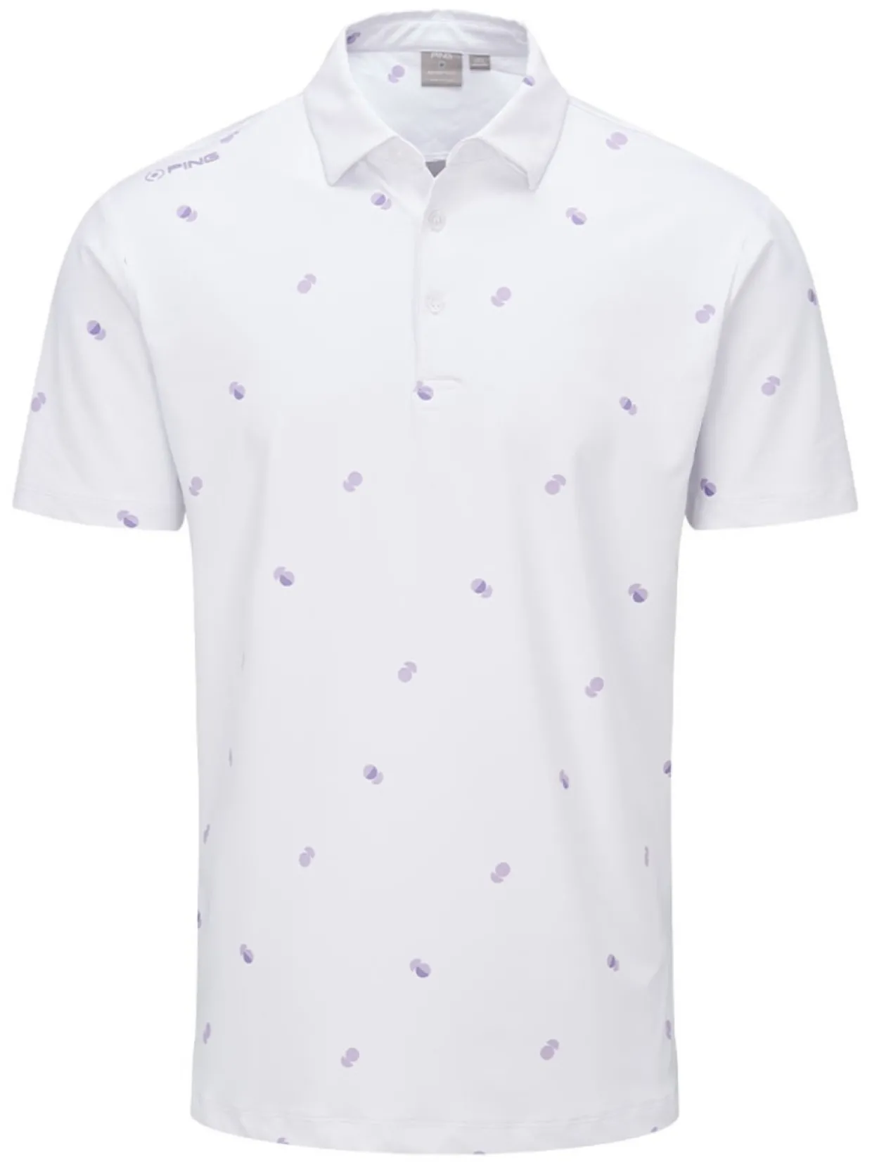 Ping Two Tone Tailored Fit Polo - White/Cool Lilac Multi