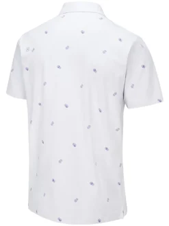 Ping Two Tone Tailored Fit Polo - White/Cool Lilac Multi