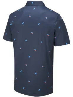 Ping Two Tone Tailored Fit Polo - Navy/Poppy Multi