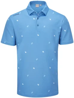 Ping Two Tone Tailored Fit Polo - Danube/Infinity Blue Multi