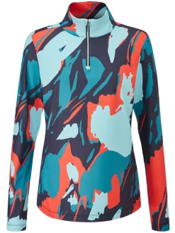 Ping Women'S Lois Printed Long Sleeve Polo - Navy Multi