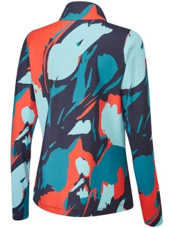 Ping Women'S Lois Printed Long Sleeve Polo - Navy Multi
