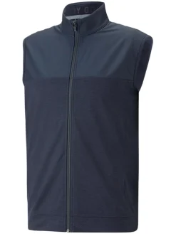 Puma Cloudspun Colorblock Golf Vest - Navy Blazer/Navy Blazer Heather