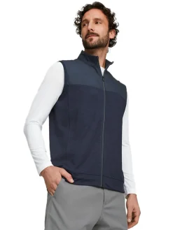 Puma Cloudspun Colorblock Golf Vest - Navy Blazer/Navy Blazer Heather