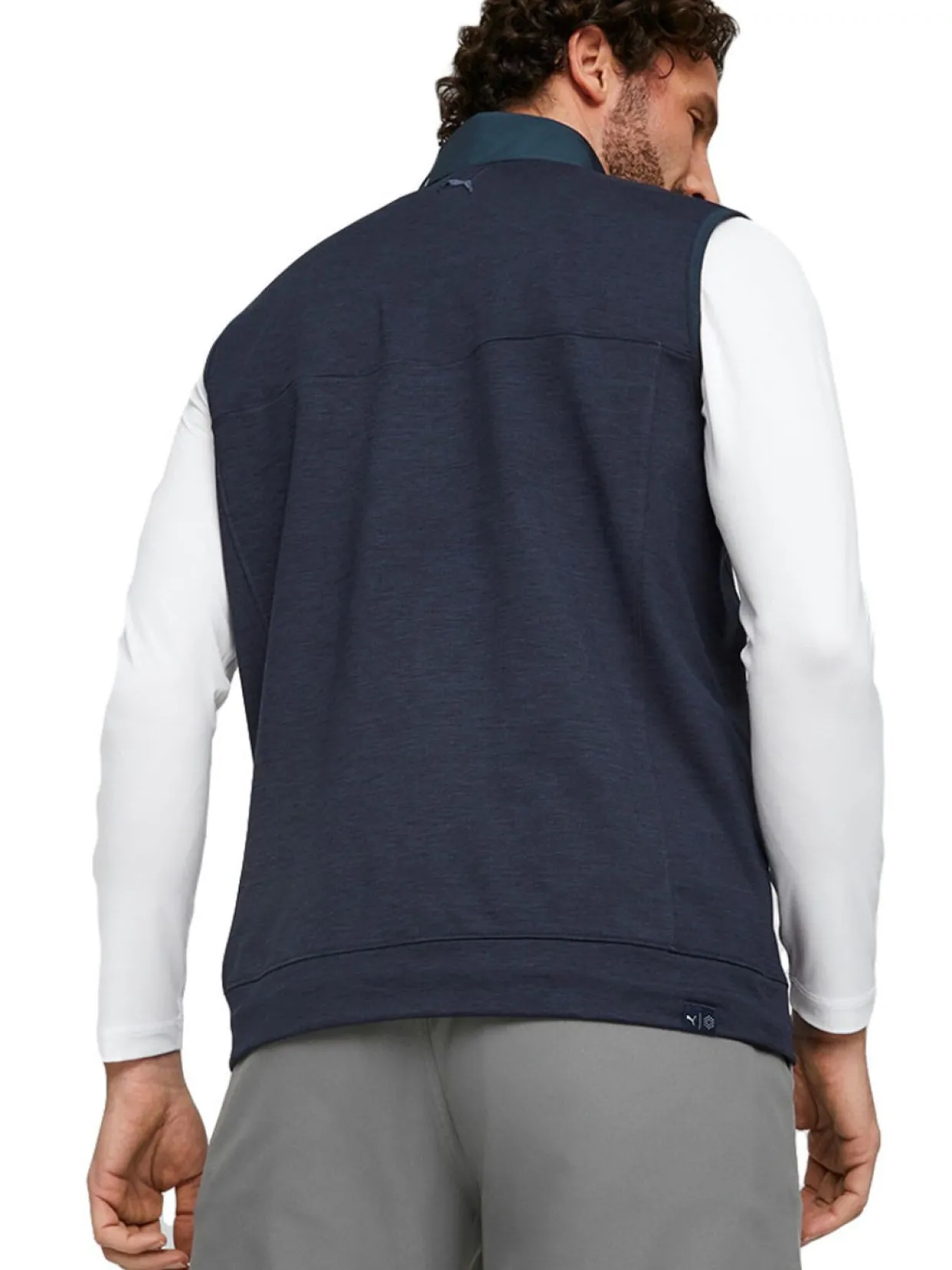 Puma Cloudspun Colorblock Golf Vest - Navy Blazer/Navy Blazer Heather