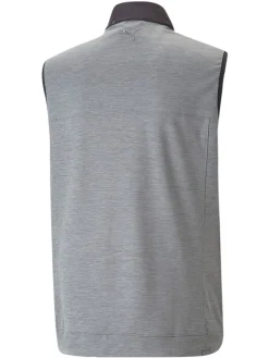 Puma Cloudspun Colorblock Golf Vest - Puma Black/Quiet Shade Heather