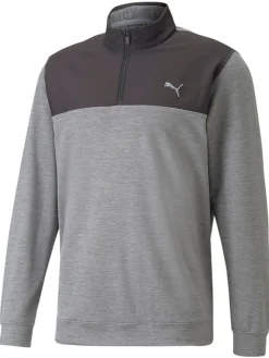 Puma Cloudspun Colourblock Golf 1/4 Zip - Puma Black/Quite Shade