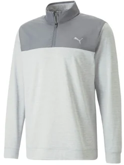 Puma Cloudspun Colourblock Golf 1/4 Zip - Quite Shade/High Rise Heather